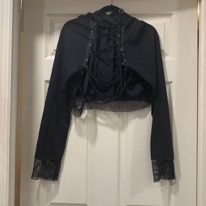 DOLLS KILL black cropped hoodie